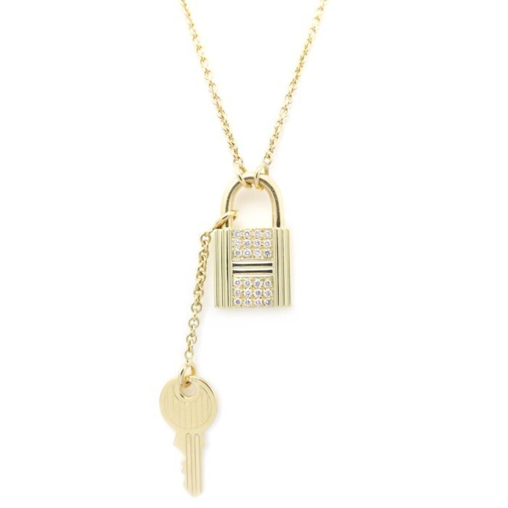 HERMES Cadena Diamond Necklace 18K Yellow Gold Women's 296020